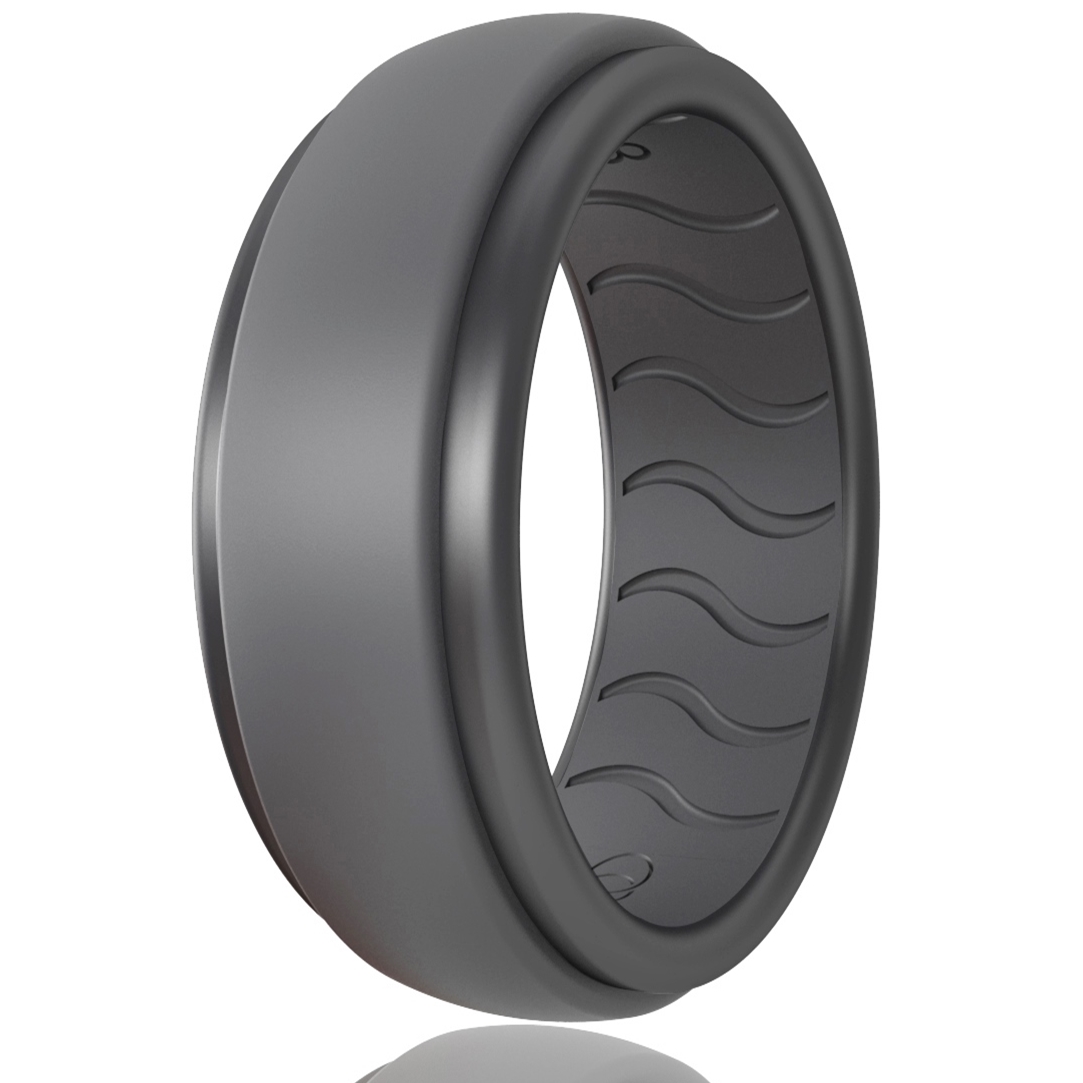 Silicone Wedding Ring For Men Dark Gray DOOKEH RINGS