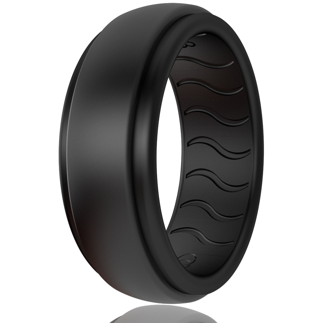 Silicone Wedding Ring For Men - Black - DOOKEH RINGS