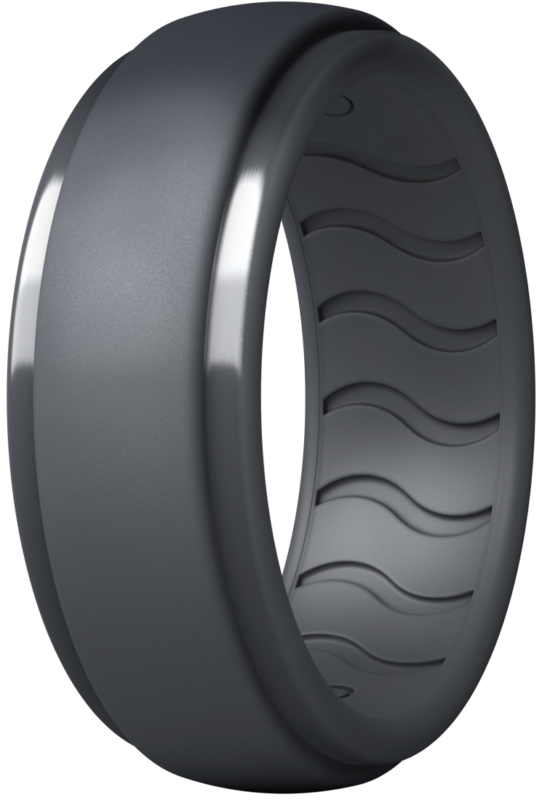 Maui Rings Silicone Wedding Band For Men – Ultra-Thin Sport Ring (Silver, Size 8)
